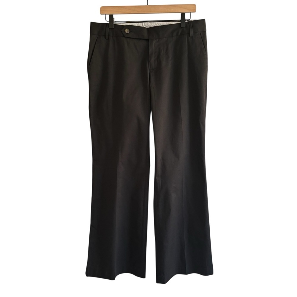 Gap Straight Fit Flared Leg Pants 10 Black Stretch Workwear Business Casual